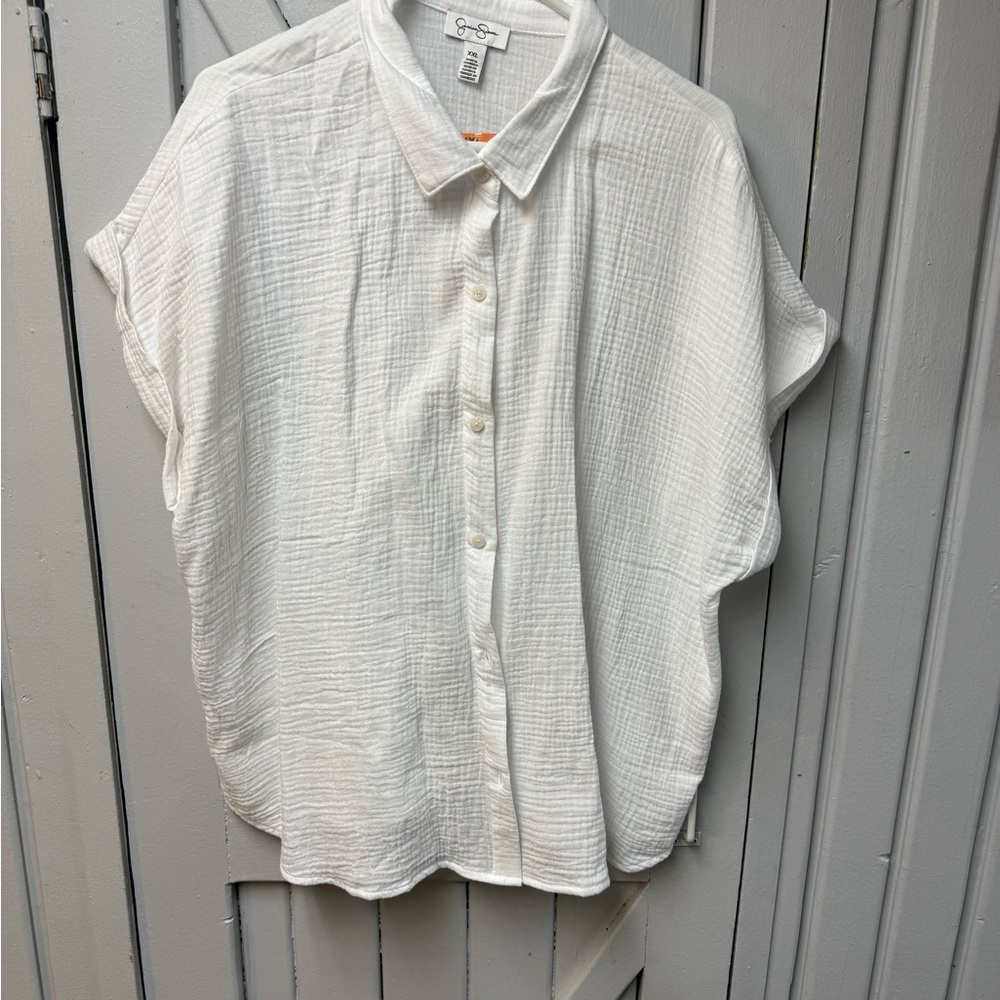 Jessica Simpson White Button Down Shirt